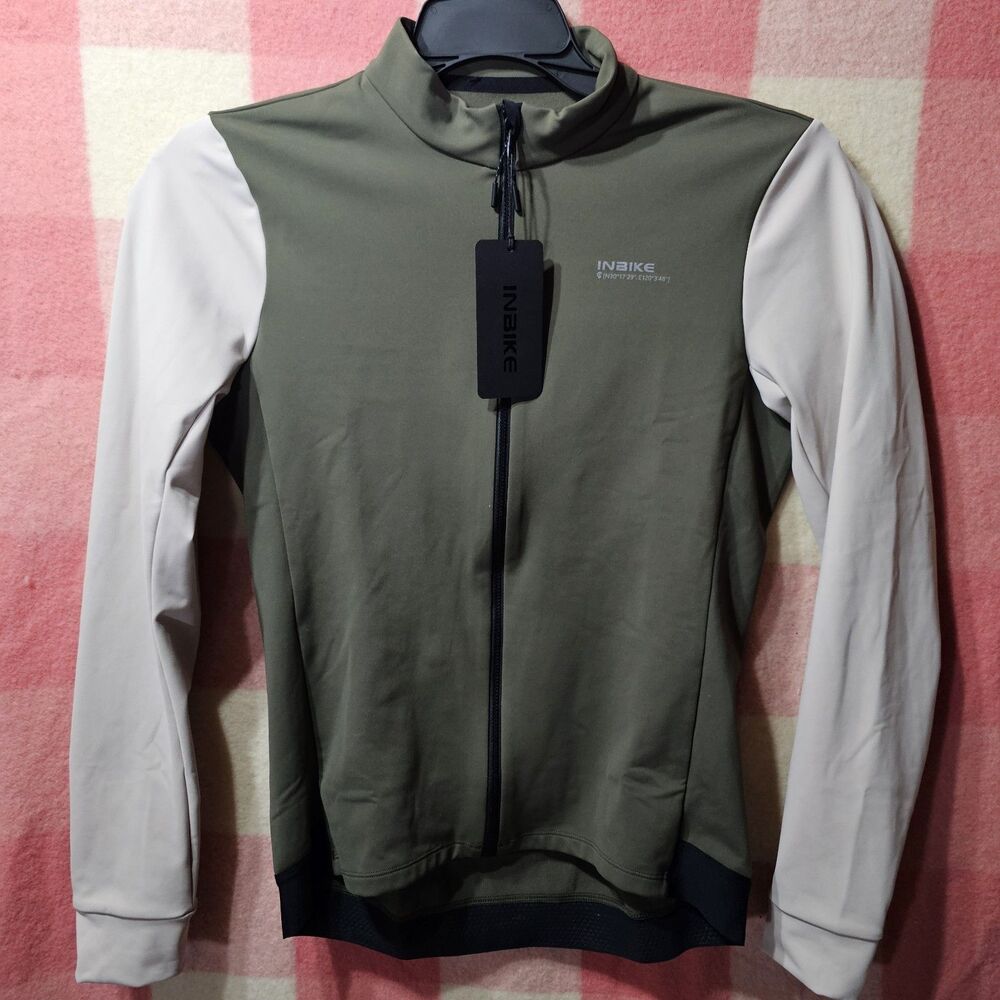 INBIKE Windproof Thermal Cycling Running Fitness Green/Tan Jacket Men’s Size XL